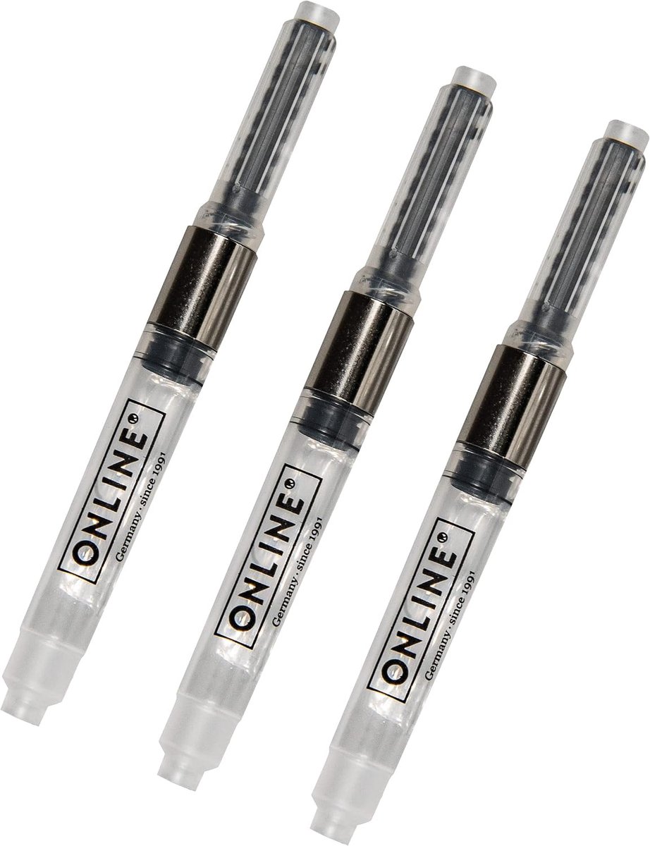 ONLINE Ink converter, value pack, 3 standard converters for fountain pens, refill ink glass, plug converter various - ShopVlot
