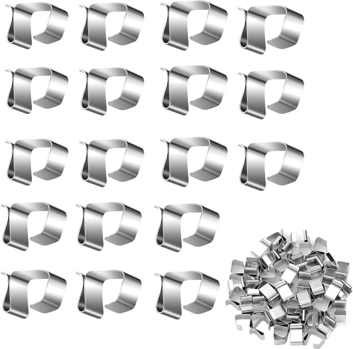 Shirene Gutter Hooks, 100 Pcs Outdoor Lighting Gutter Clamps Metal Gutter Hooks Mini Gutter Hooks Stainless Steel - ShopVlot