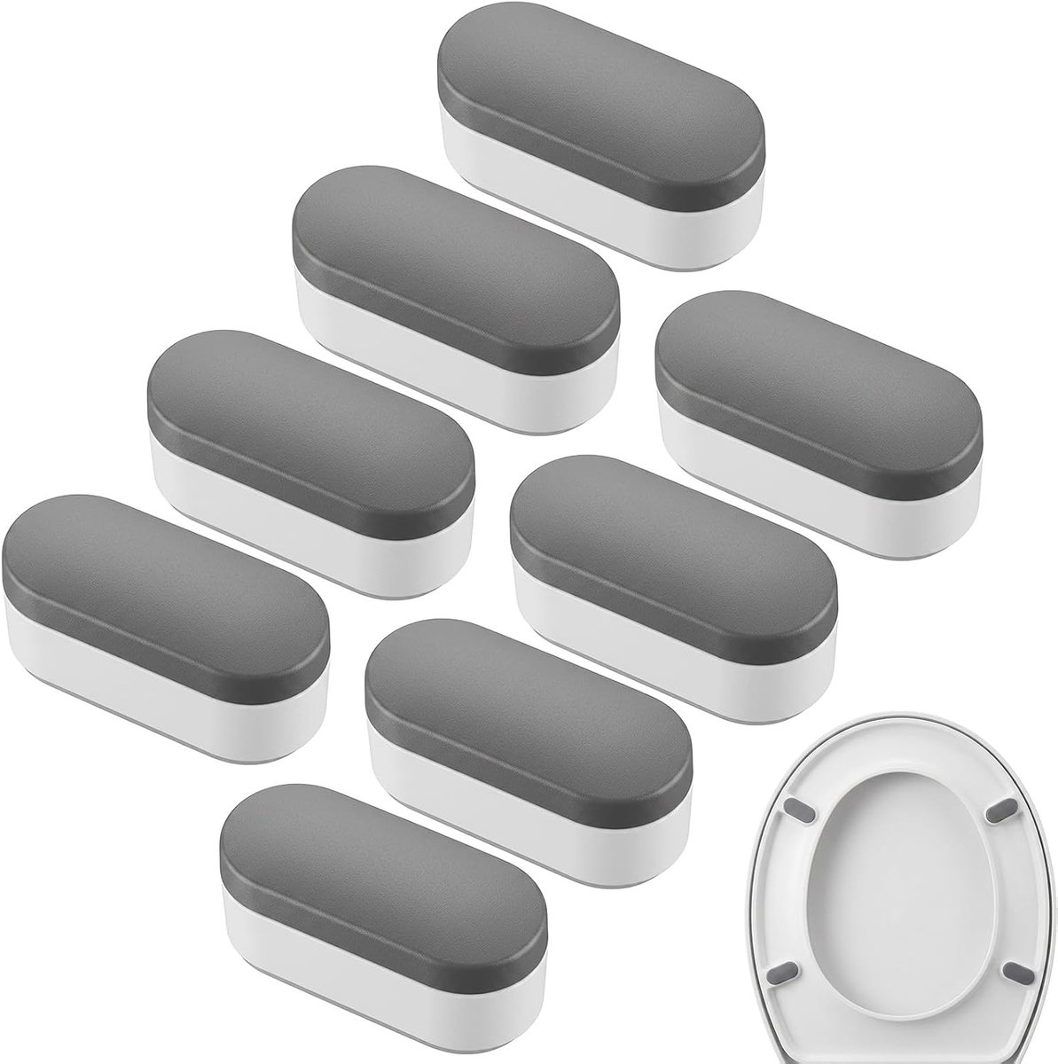 8 stuks universele wc-brilbuffers, zelfklevende wc-dekselbuffers - ShopVlot