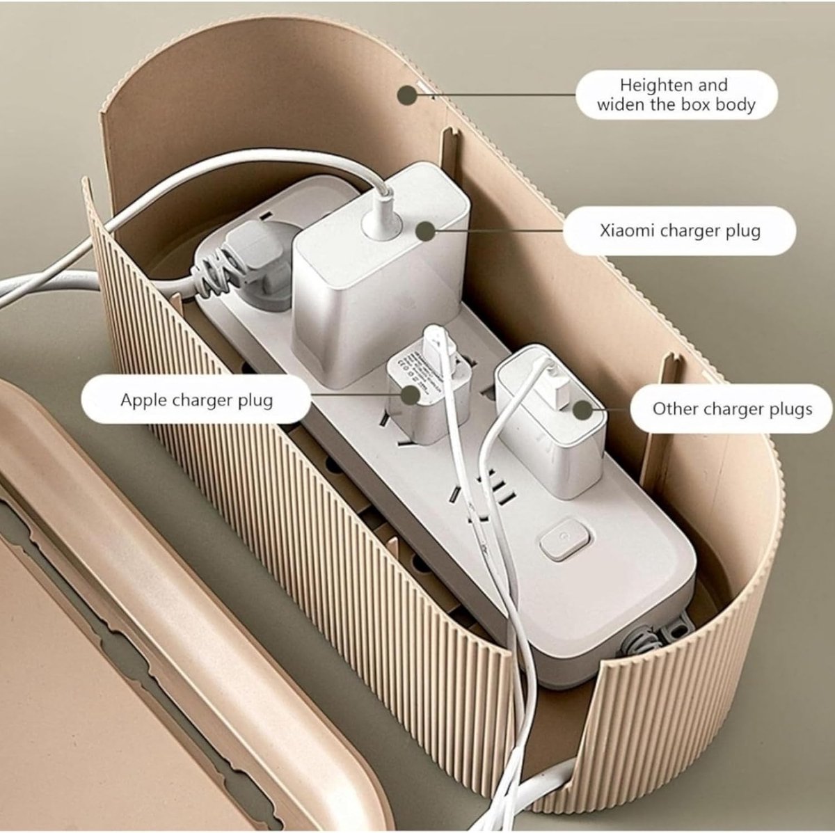 Cable Cover, Power Cable, Cable Storage Box, Cable Storage, Cable Storage and Power Strip White - ShopVlot