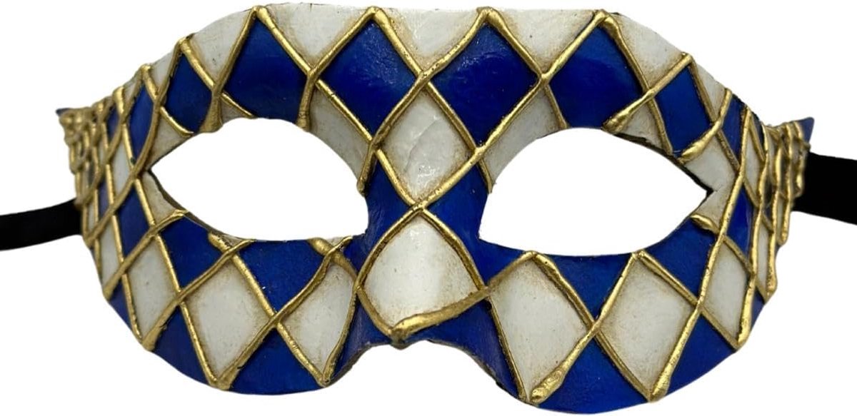 blue arlecchino mask - ShopVlot