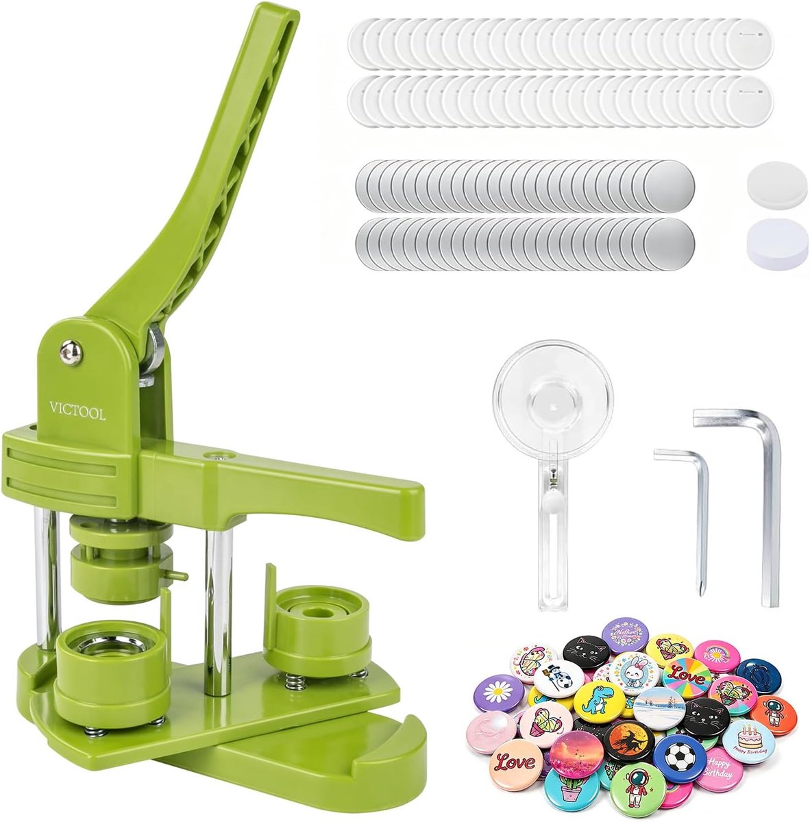 Button Maker Machine 25mm, Button Machine with 100 Knots and Circle Cutter, DIY Badge Press Machine for Individual - ShopVlot
