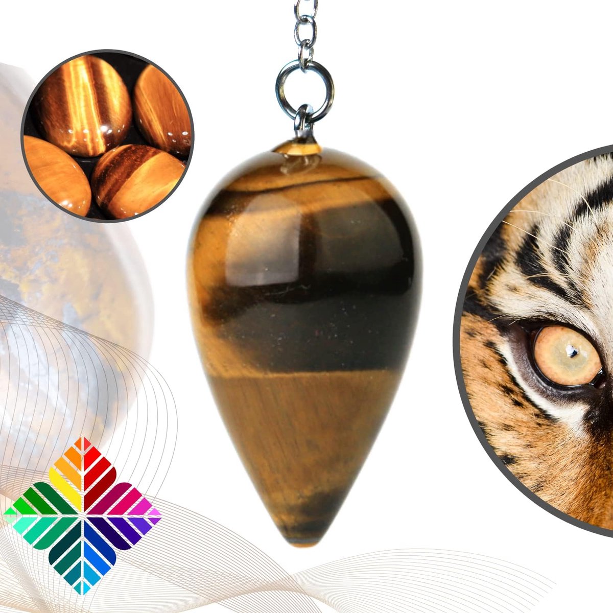 Radiesthesia fortune-telling clock with tiger eye,natural stone pendulum - universal [] - ShopVlot