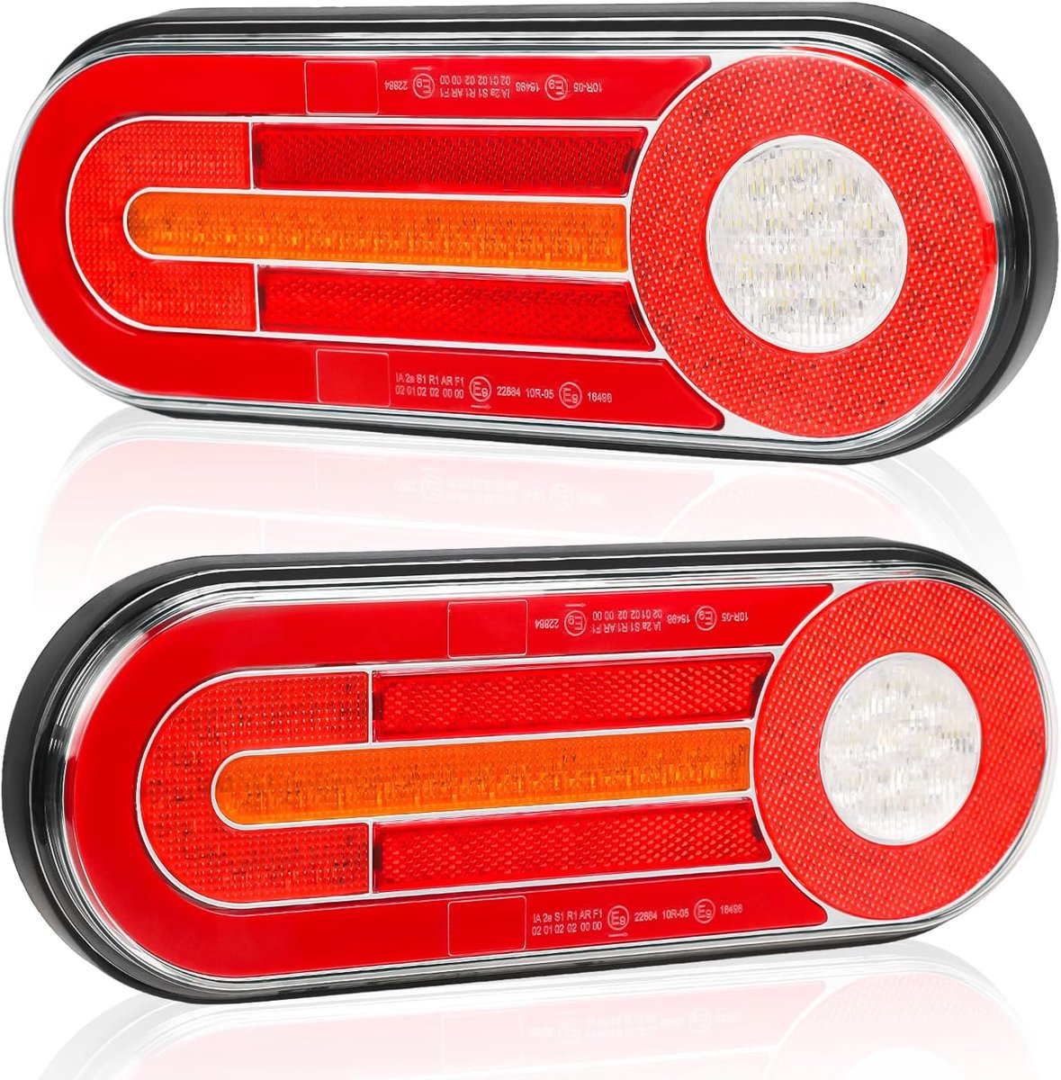 AOHEWEI 12/24V LED Trailer Lights, 2pcs Led Tail Lights with Waterproof, Brake Position Lamp Dynamic Turn Signal Fog - ShopVlot