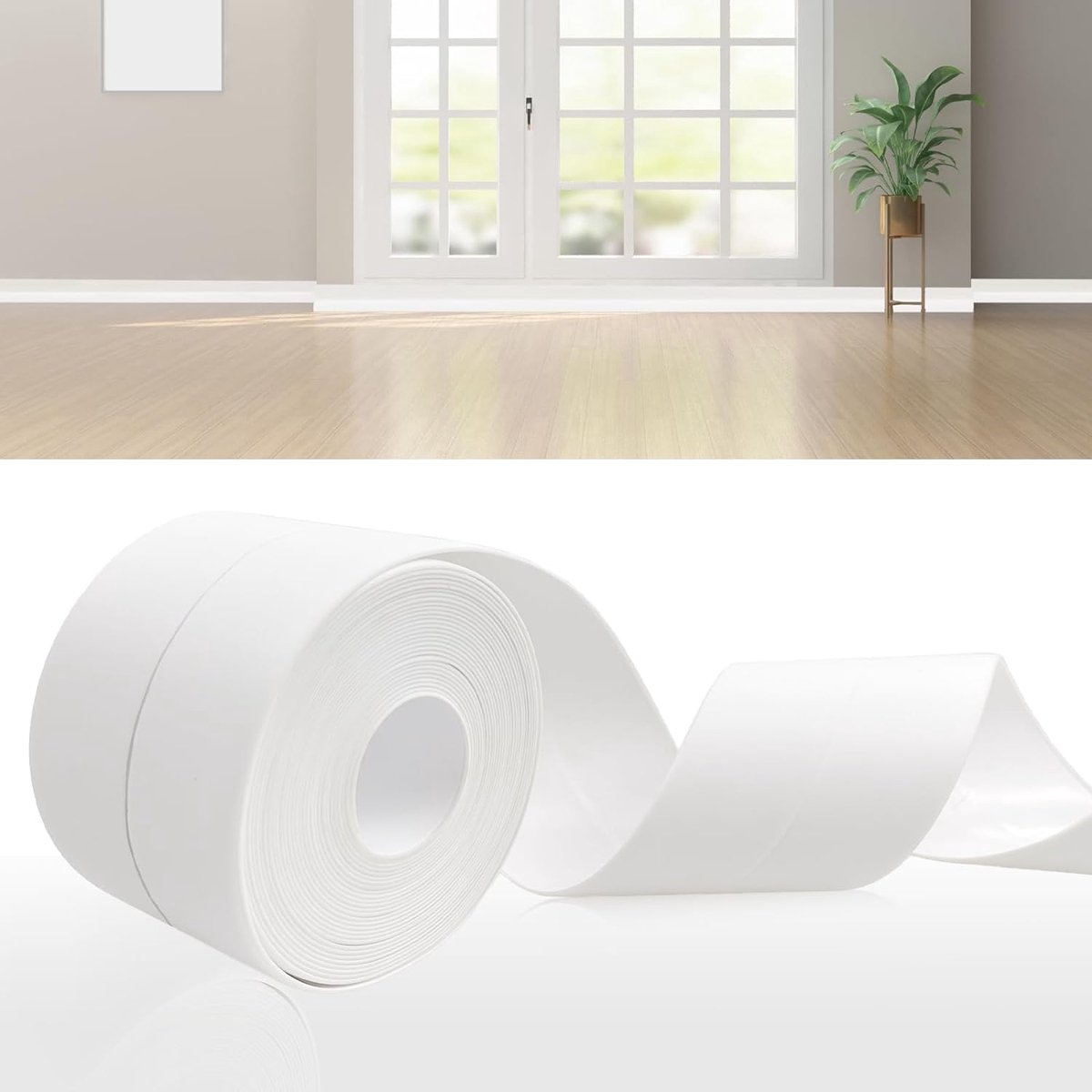 Self Adhesive Soft Skirting White,19mmx19mmx12M Skirting Boards Self Adhesive Skirting Boards PVC Skirting Self - ShopVlot