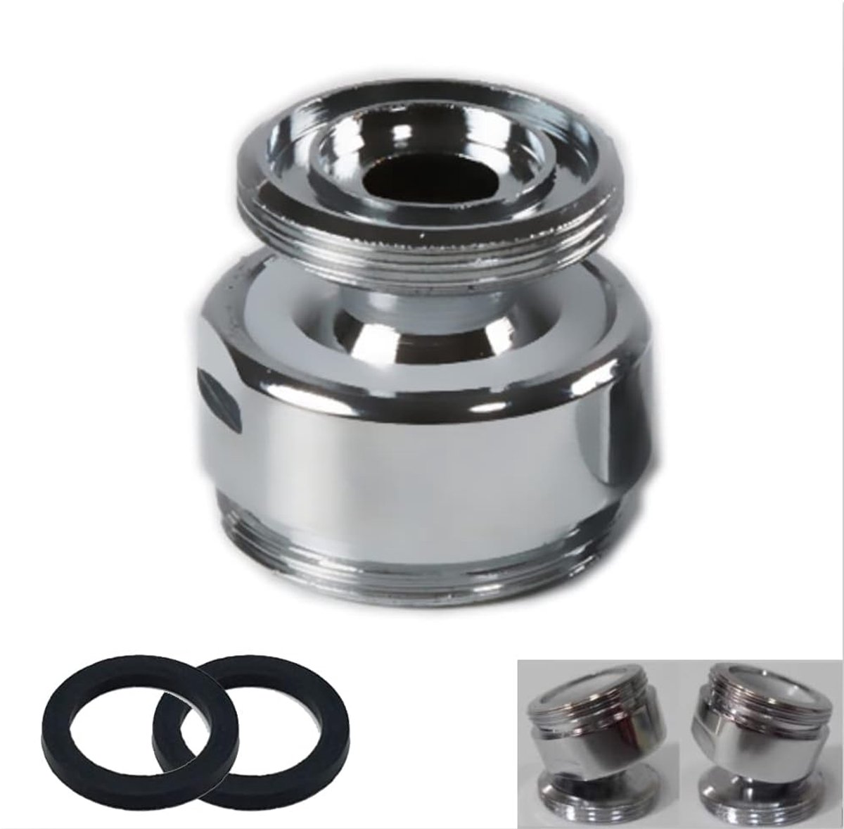 360 Degree Rotating Faucet Adapter, G1/2" Male BSP Wire to 22mm Male NPT Wire Brass Sink Faucet Adapter Water Purifier - ShopVlot