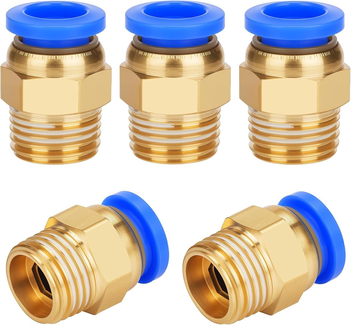 Screw Connection Pneumatic Connector Quick Connector Push In (G 1/4 inch x 8mm) Cylindrical - ShopVlot