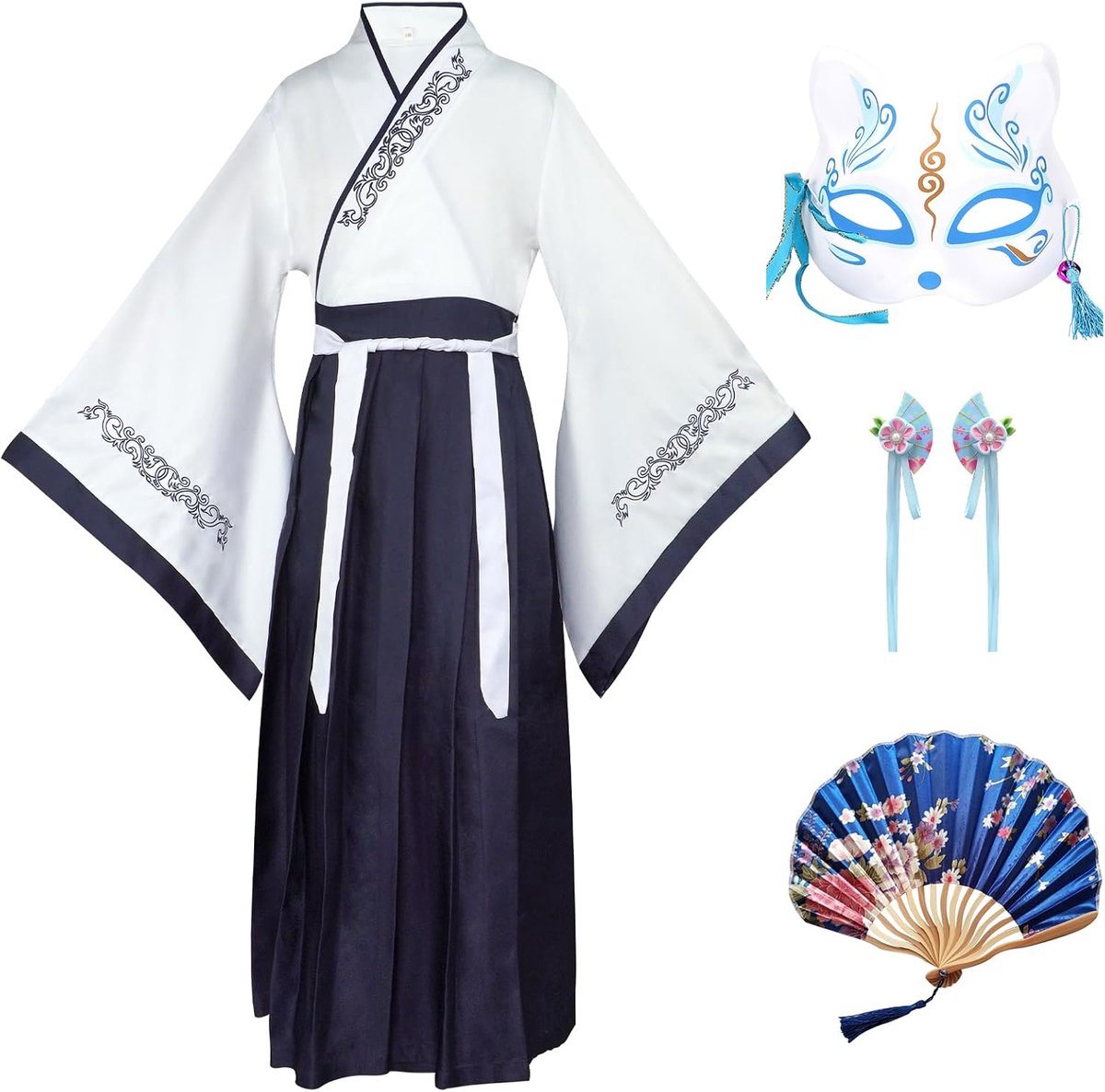 Hanfu Costumes for Kids, Traditional Chinese Kids Clothing, Chinese Cheongsam Costume for Boys and Girls with Hair - ShopVlot