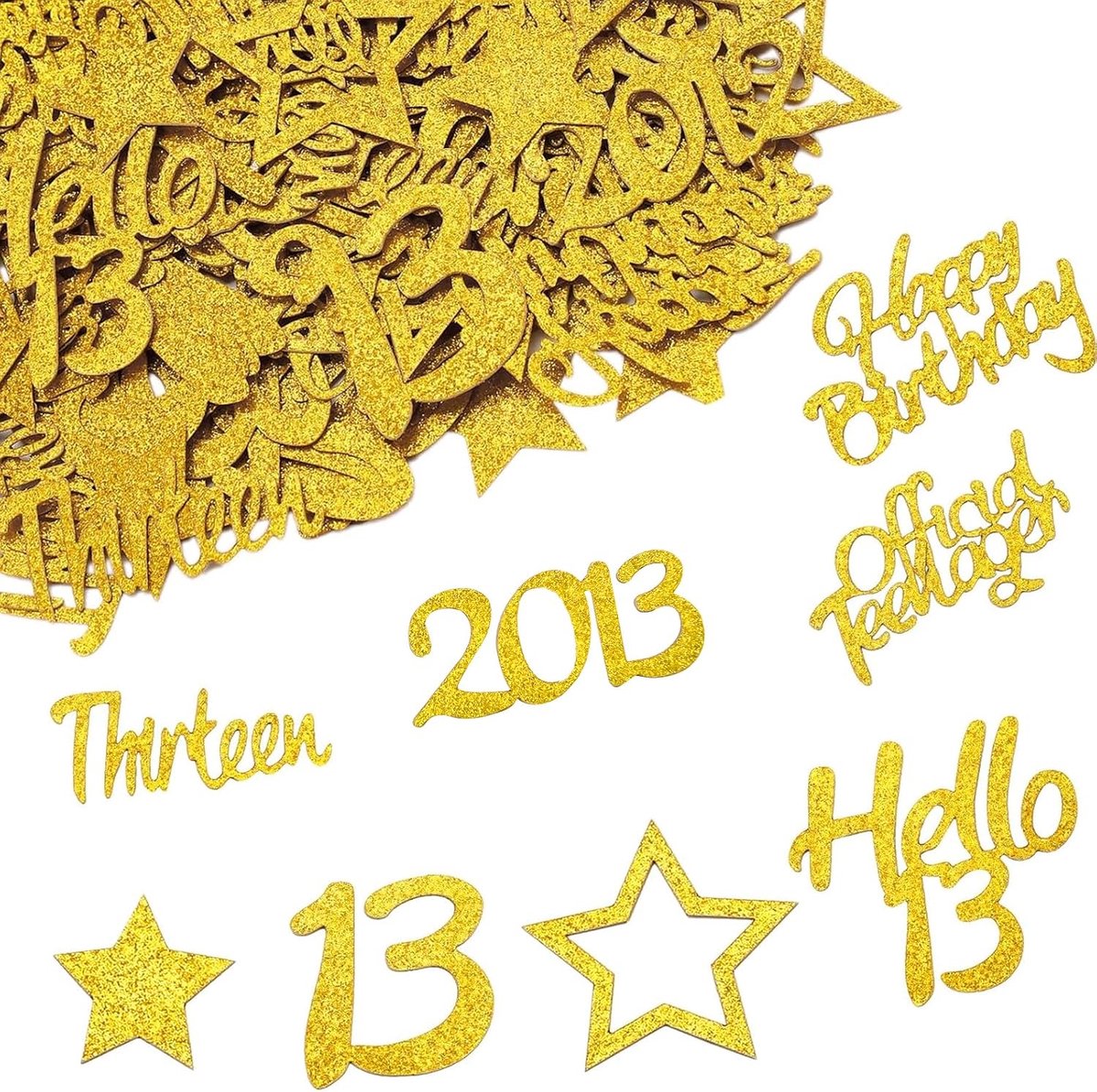 DazzJoy Happy Birthday Confetti Gold (13th Birthday Decoration) - ShopVlot