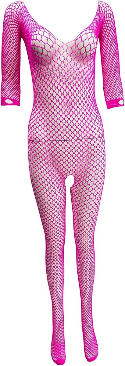 ZUYPSK Women's Net Body Ouvert Catsuit Transparent Bodystocking Full Body Suit Overalls with Fishnet Tights Open Crotch - ShopVlot