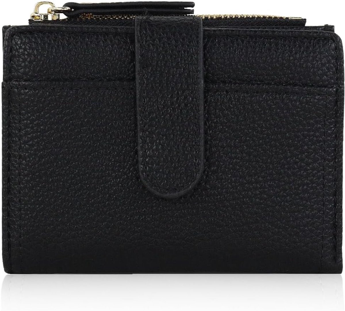 Kleine portemonnee voor dames, mini-portemonnee met muntvak en drukknop, veganistisch leer, kleine portemonnee voor - ShopVlot