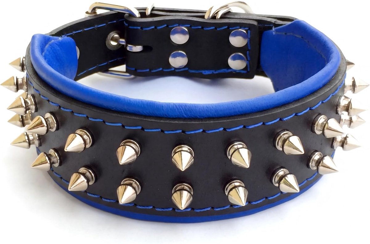 Bestia Frenchie collar with screw tips. 100% leather. Unique design. Mops. Bulldog. Terrier. Shepherd dog. Labrador. 5 - ShopVlot
