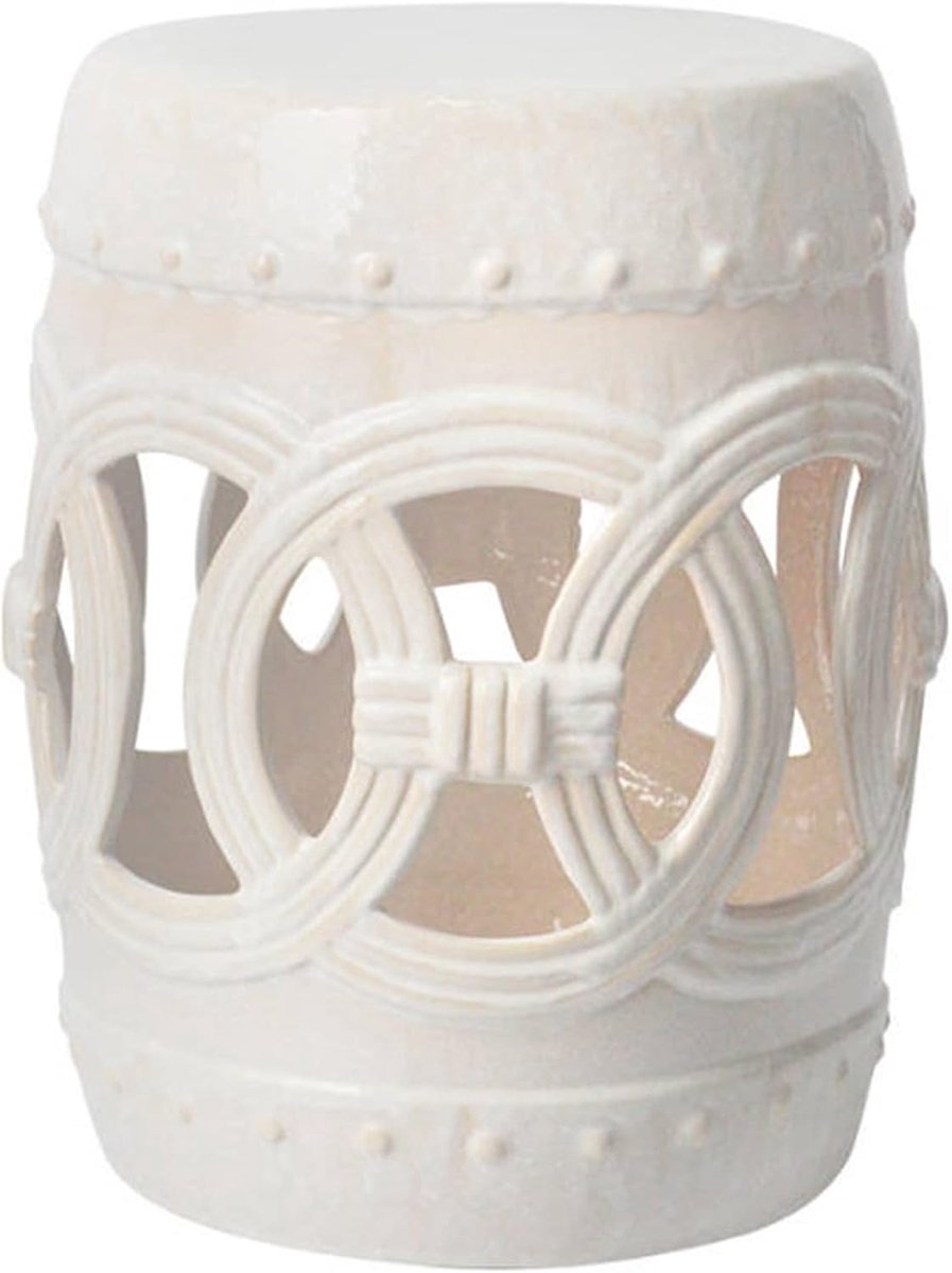 Decorative Ceramic Garden Stool, Hollow Laicai Copper Money Round Stool, Suitable for Living Room, Balcony, Garden - ShopVlot