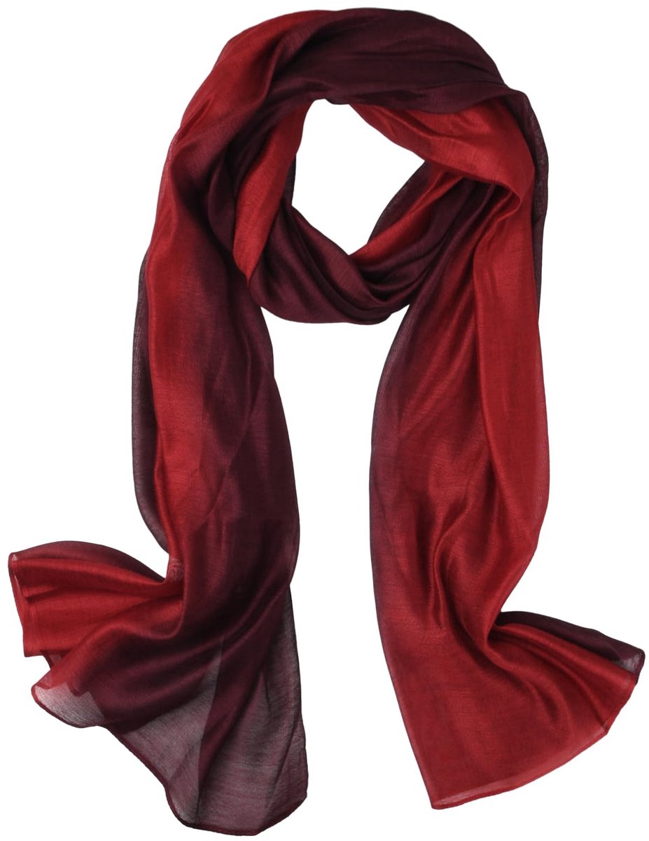Amexo Dames zijden sjaal, kleurverloop katoen zijden doek halsdoek modieuze elegante sjaals, zonwerende sjaals, doeken - ShopVlot