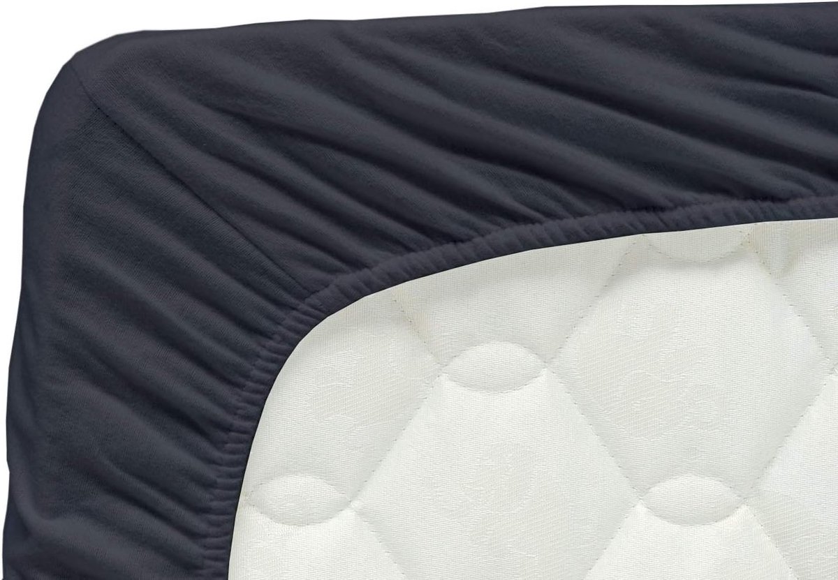 Percale Fitted Sheet Anthracite ( 90cm x 220cm ) - ShopVlot