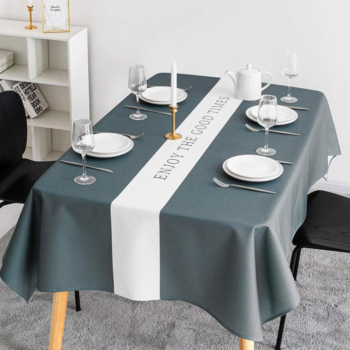 Tablecloth Nordic simple ins book tablecloth cotton and linen waterproof oil-free disposable coffee table cloth - ShopVlot