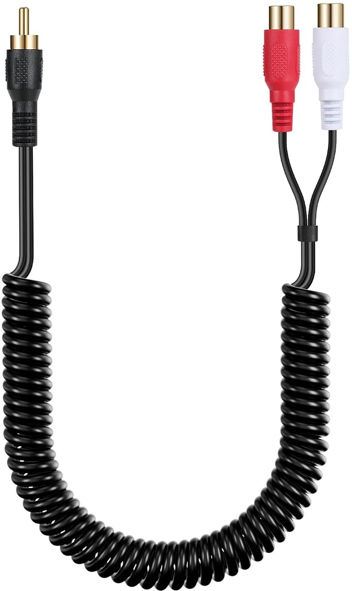 Cinch Splitter Cable 1 RCA Plug to 2 RCA Jack, Stereo Audio Cable, Gold-Plated, Stereo Audio Extension Cable for - ShopVlot