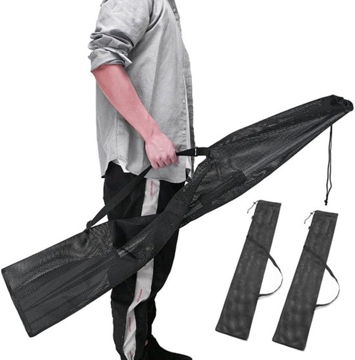 Kajakpeddeltas 2 stuks - Nylon/Polyester - Verstelbare Riem - Trekkoord - Zachte Sportuitrustingstas - Compact en Lichtgewicht - Peddeltas
