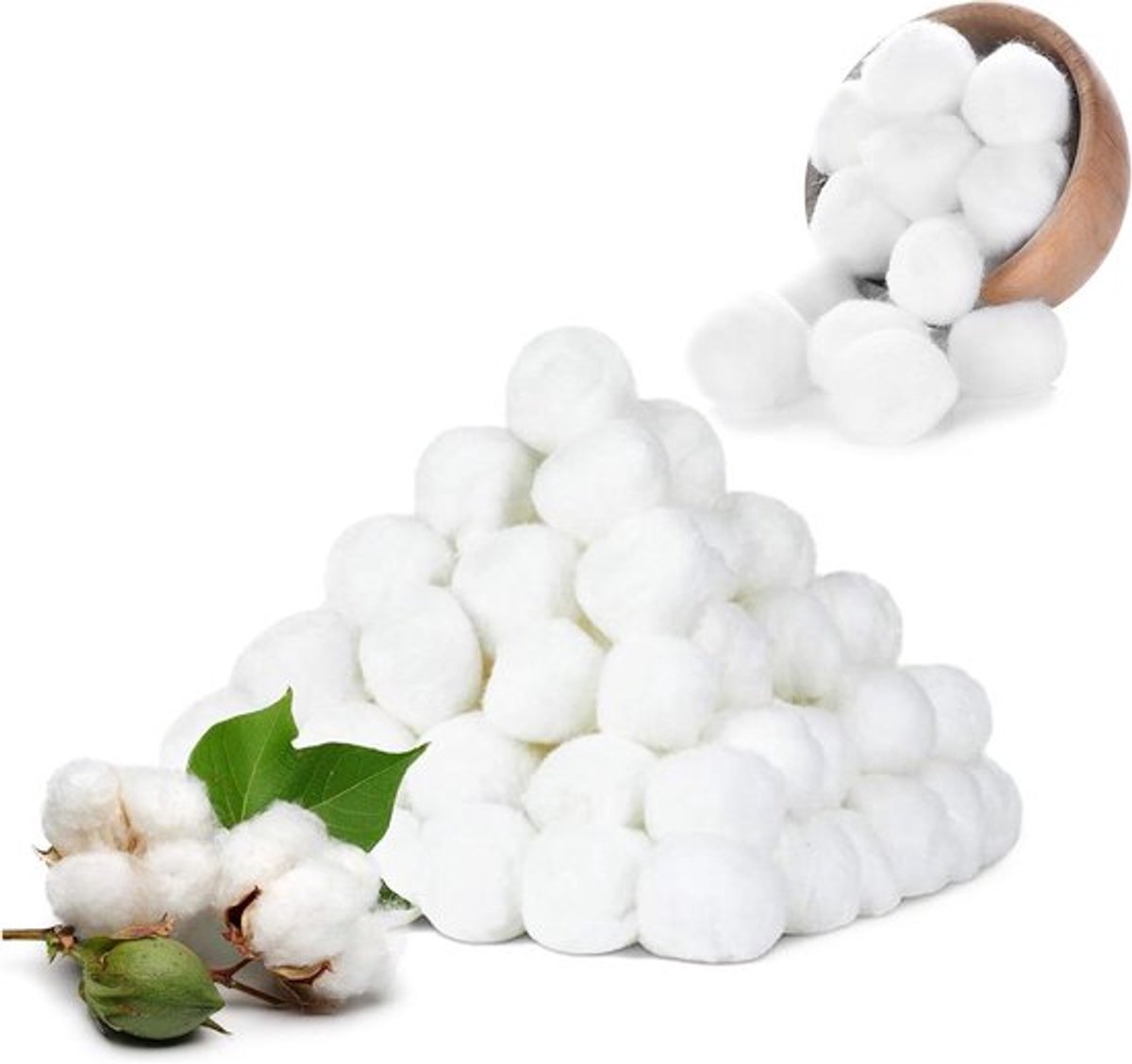 Witte make-up wattenbollen voor het ontvetten - 300 stuks