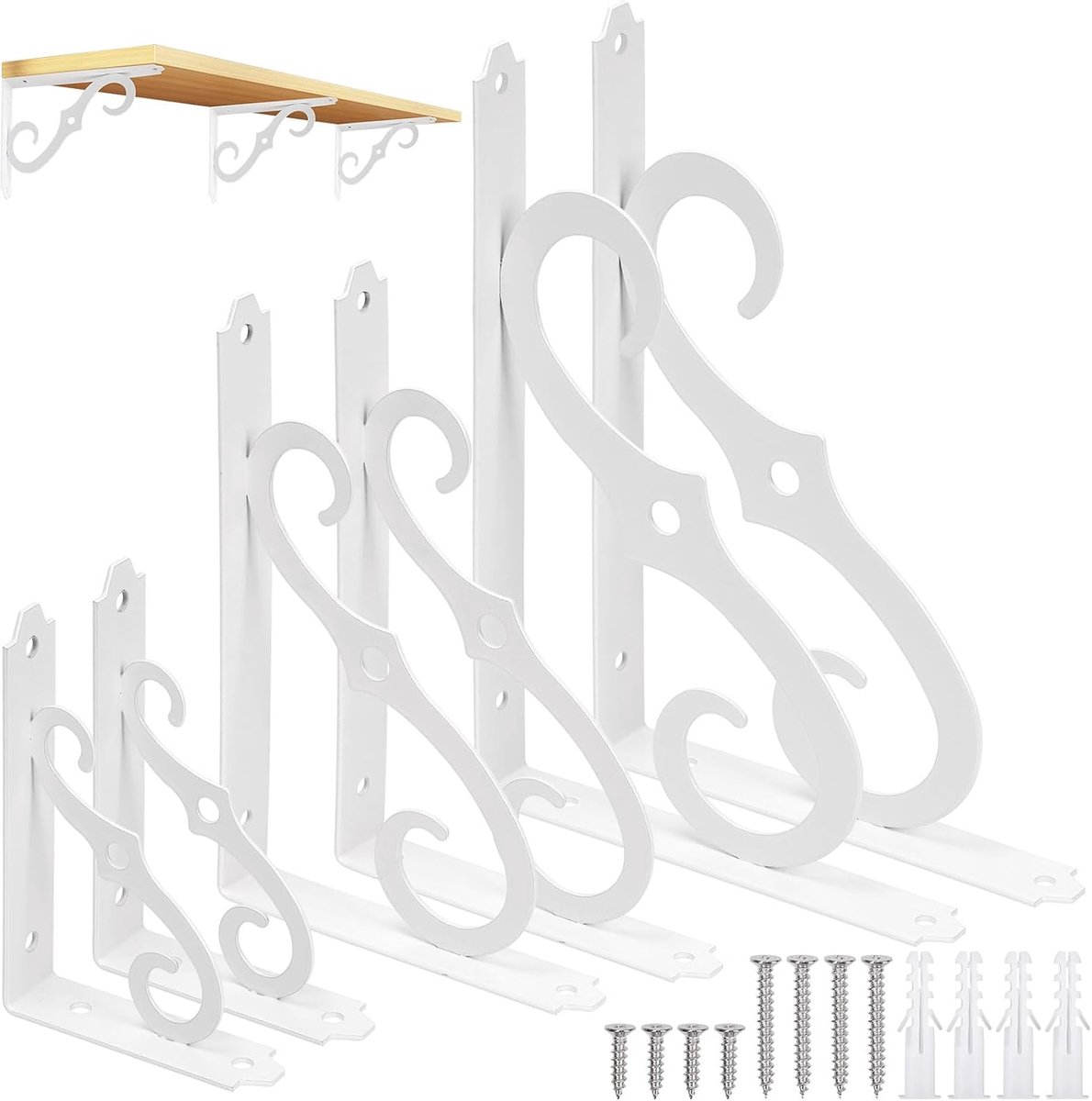 Plankbeugels 12,7 cm - metalen L-vorm - decoratief wit - perfect voor zwevende planken - ShopVlot