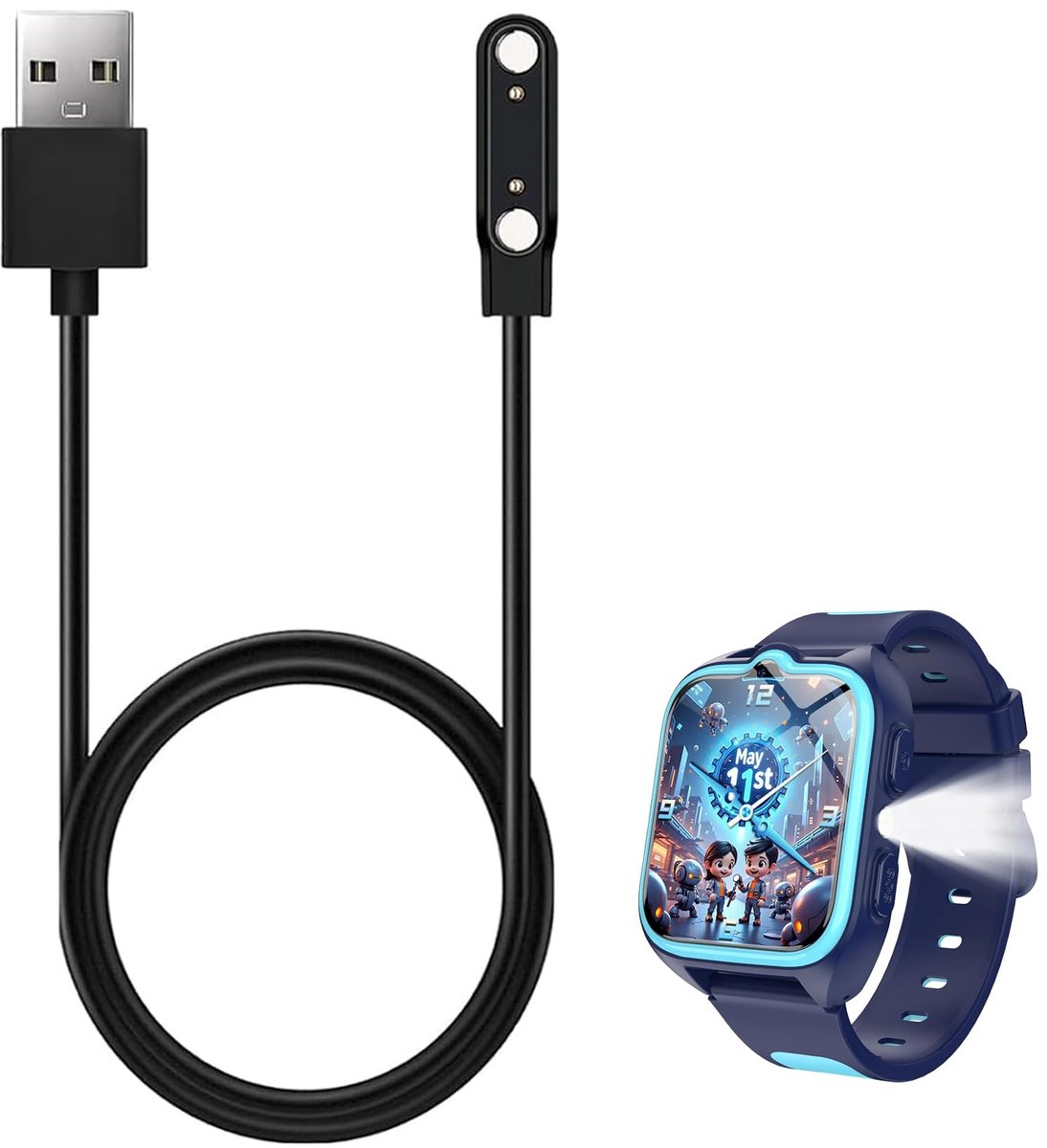 USB-kabel voor IOWODO kindersmartwatch Z30 - magnetisch - snel opladen - vervangingsoptie - ShopVlot