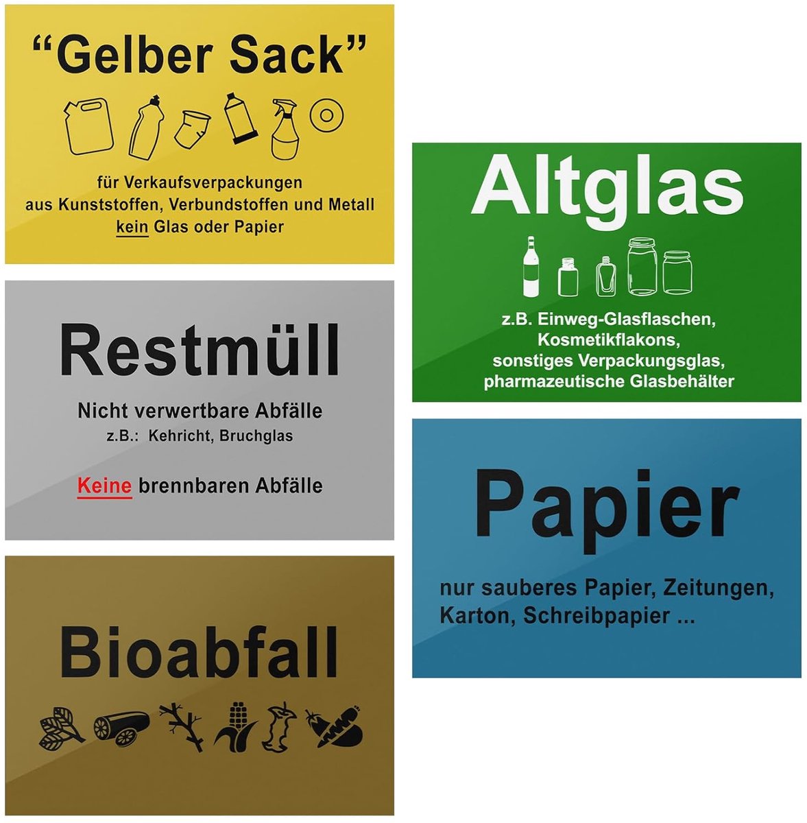 Afvalbak Stickers - 15 x 10 cm - Weerbestendig - Voor afvalscheiding in huis - ShopVlot