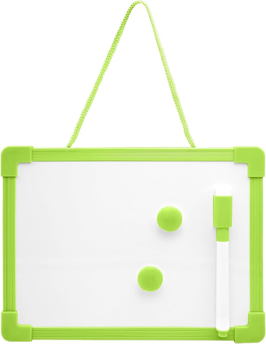Mini magnetisch wisbord 15 x 20 cm - multicolor - met zwarte marker en gum - ideaal voor kinderen - ShopVlot
