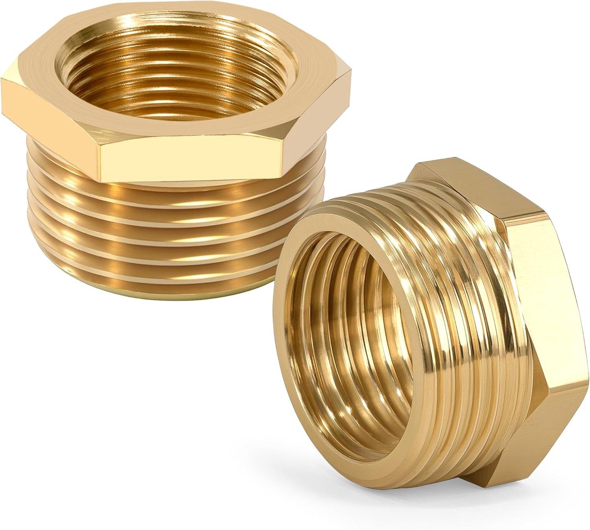 Verloopstuk 3/4 inch naar 1/2 inch - messing - buitendraad - geschikt voor drinkwater (2 stuks) - ShopVlot