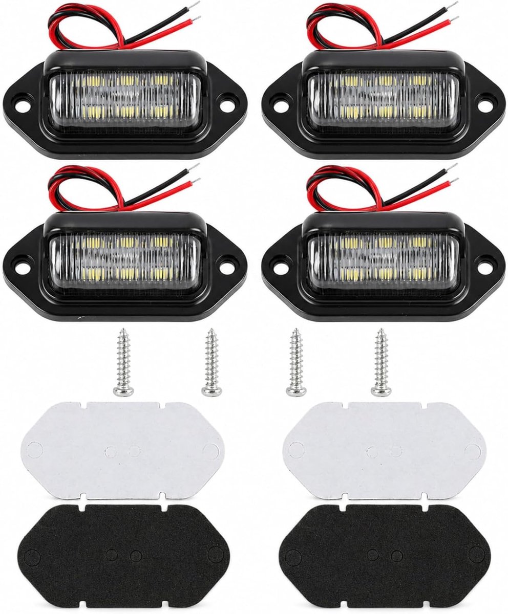 Led-kentekenplaatverlichting set van 4 - 12 V-24 V - energiezuinig en weerbestendig - verhoogt zichtbaarheid met 300% - ShopVlot