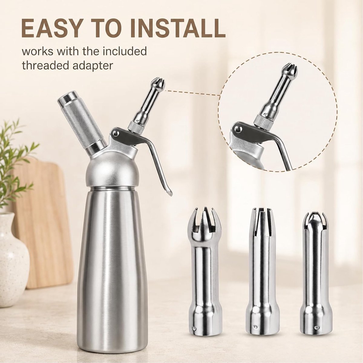 Roomspuiter accessoires - 3 stuks - roestvrijstalen spuitmondjes - ideaal voor het decoreren van desserts - ShopVlot