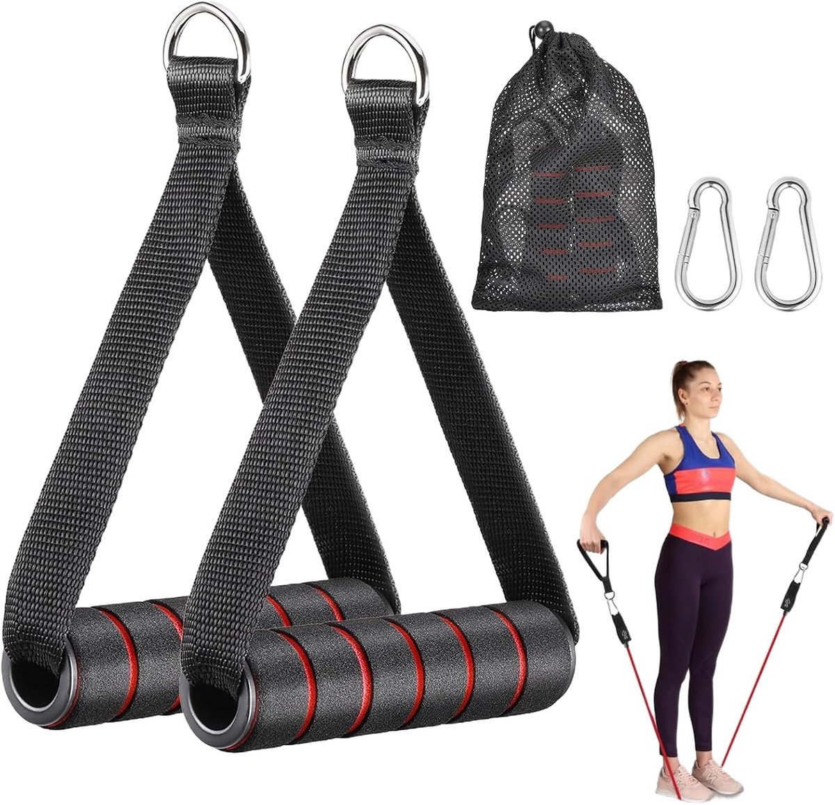 Kabelgrepen 2 stuks - Robuust ABS materiaal - Antislip EVA-schuim - Ideaal voor fitnessbanden - ShopVlot