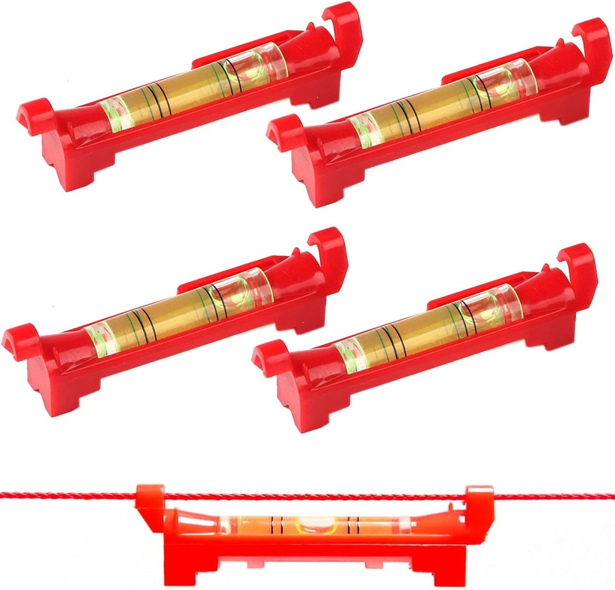Spirit level 4 stuks - professionele slangweegschaal - ABS materiaal - nauwkeurig meten voor metselwerk - ShopVlot