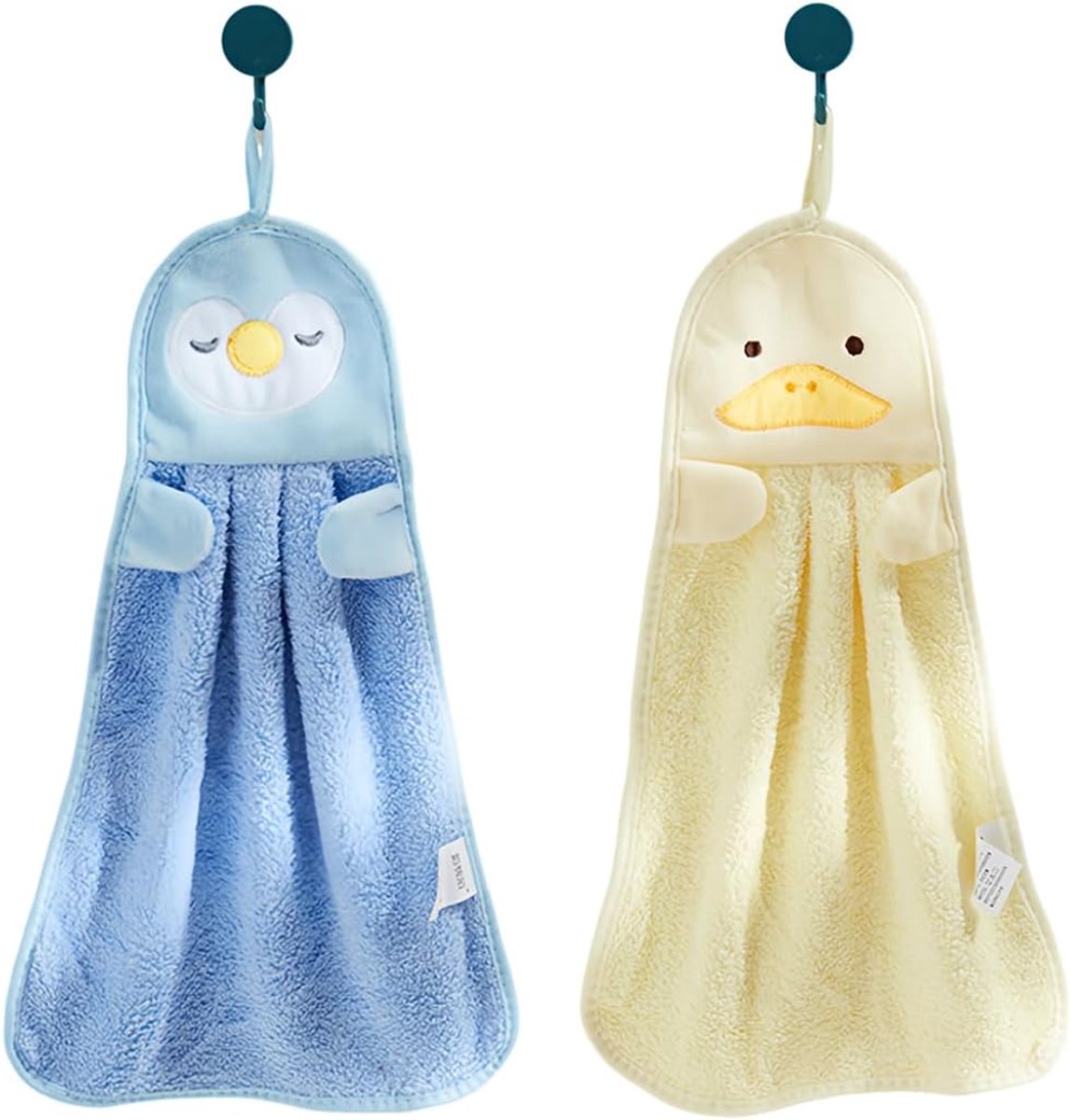 Handdoeken set - 2 stuks - schattige cartoonpatronen - absorberend - perfect voor kinderdagverblijf - ShopVlot