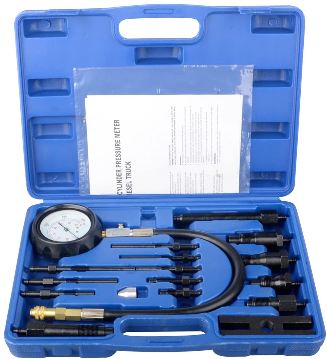 Compressietester voor dieselmotoren 70 bar - manometer - nauwkeurig meten - essentieel voor motoronderhoud - ShopVlot