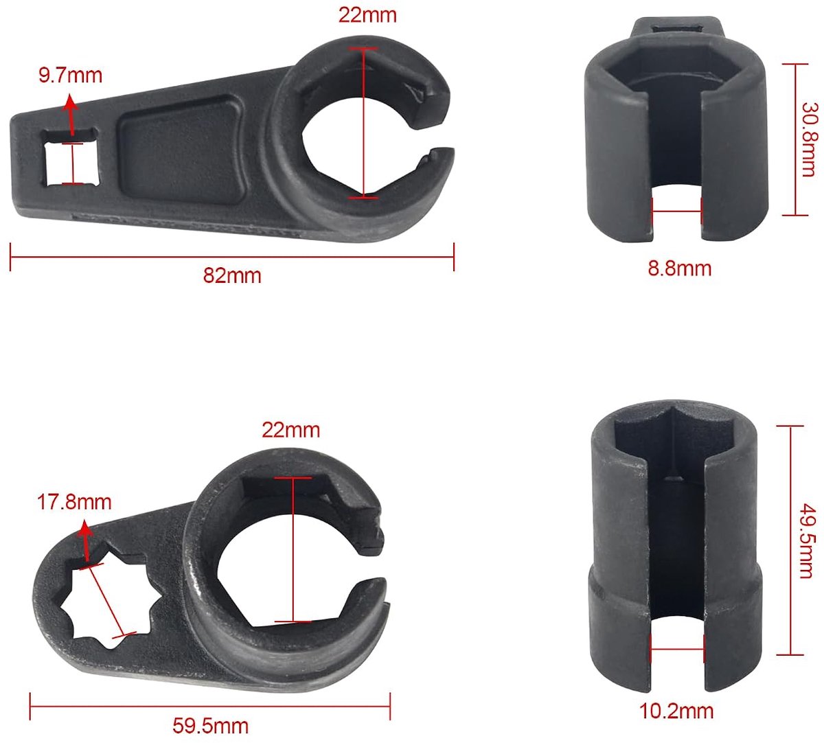 Lambda probe sleutelset 7-delig - 22 mm, 27 mm, 29 mm - chroom vanadium staal - ideaal voor het monteren van sensoren - ShopVlot
