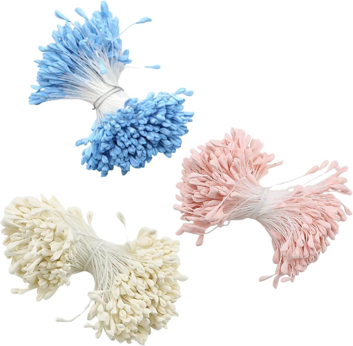 kunststof bloemen stamens 1050st - dubbele koppen parels - matte stofbladeren - ideaal voor bloemcreaties - ShopVlot