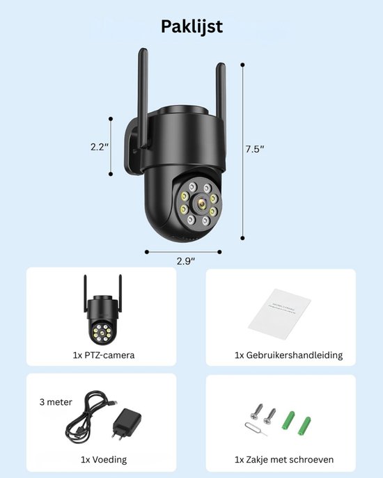 Zavio® 5G WiFi Beveiligingscamera - Binnen Camera Huisdier Camera - Huisbewaking - Zwart van Zavio — afbeelding 5