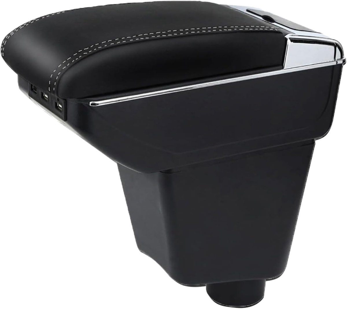 Armsteun vervanging Renault Clio IV 2012-2019 - Twee-laags - Zwart PU leer - Met 7 USB oplaadpoorten - ShopVlot