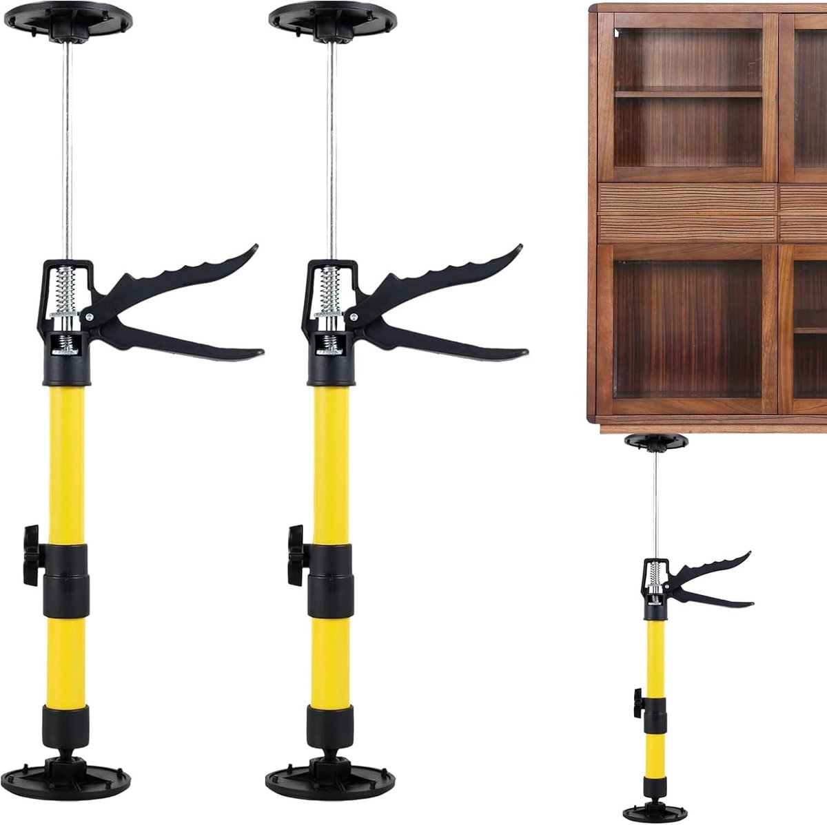 Plafondsteunen set van 2 - telescoopstang 50-110 cm - 50 kg draagkracht - ideaal voor kastmontage - ShopVlot