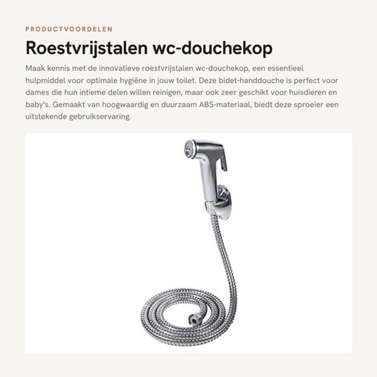 Wc-douchekop premium - Bidet sproeier - Sproeier toilet - Lichtgewicht - Ergonomisch - Hoogwaardig ABS-materiaal - Bidetsproeier