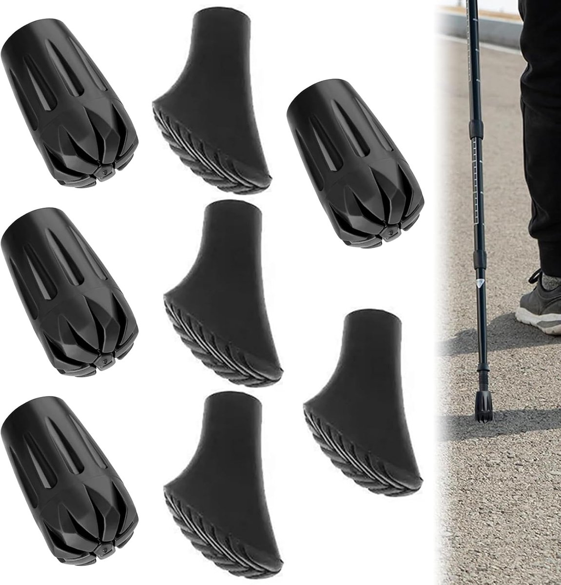Rubber buffers 10 mm - universele vervangzolen - voor asfalt en gravel - stabiele grip voor wandelen - ShopVlot