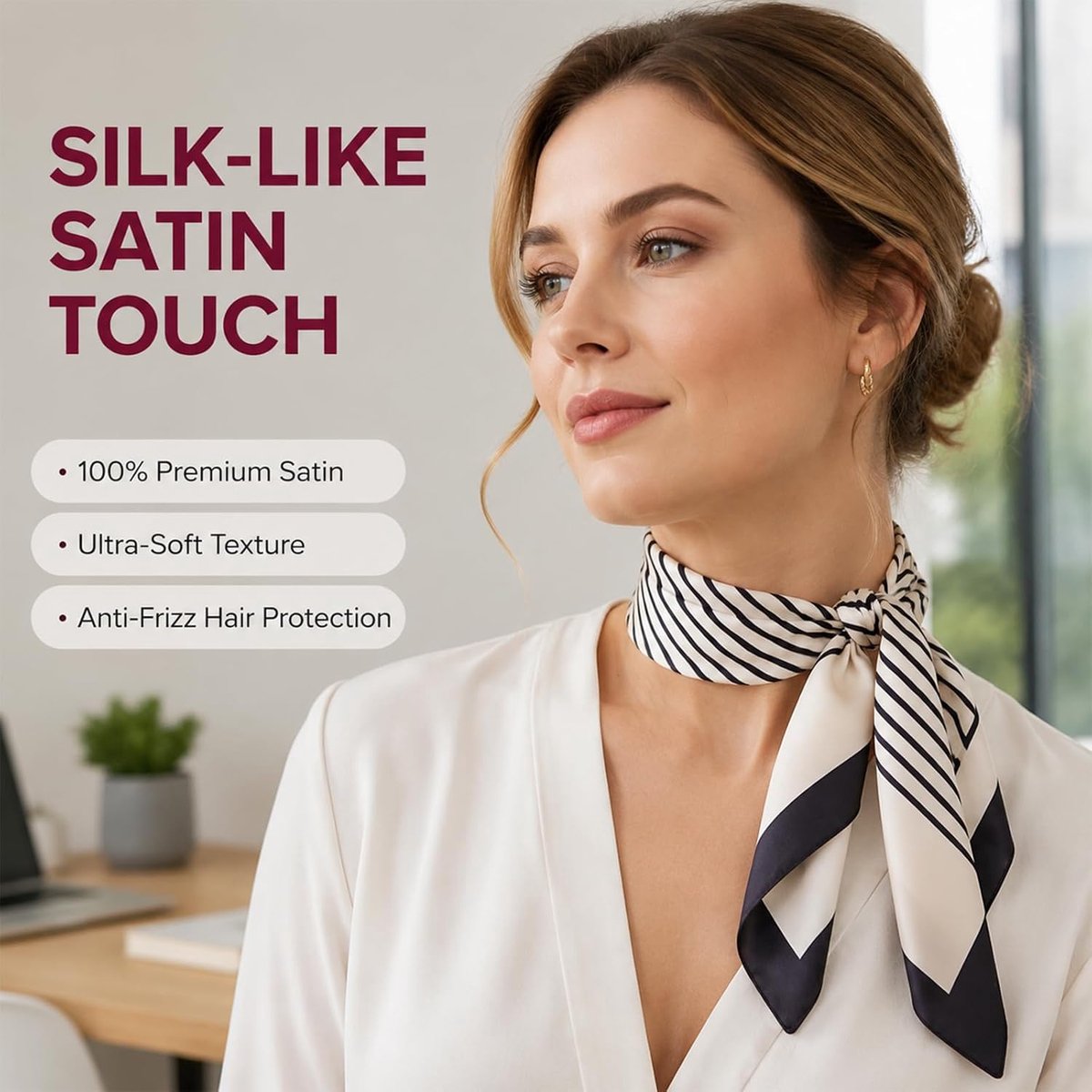 Haaraccessoires set 6 stuks - satijnen haardoeken - gestreept design - oplossing voor bad hair days - ShopVlot