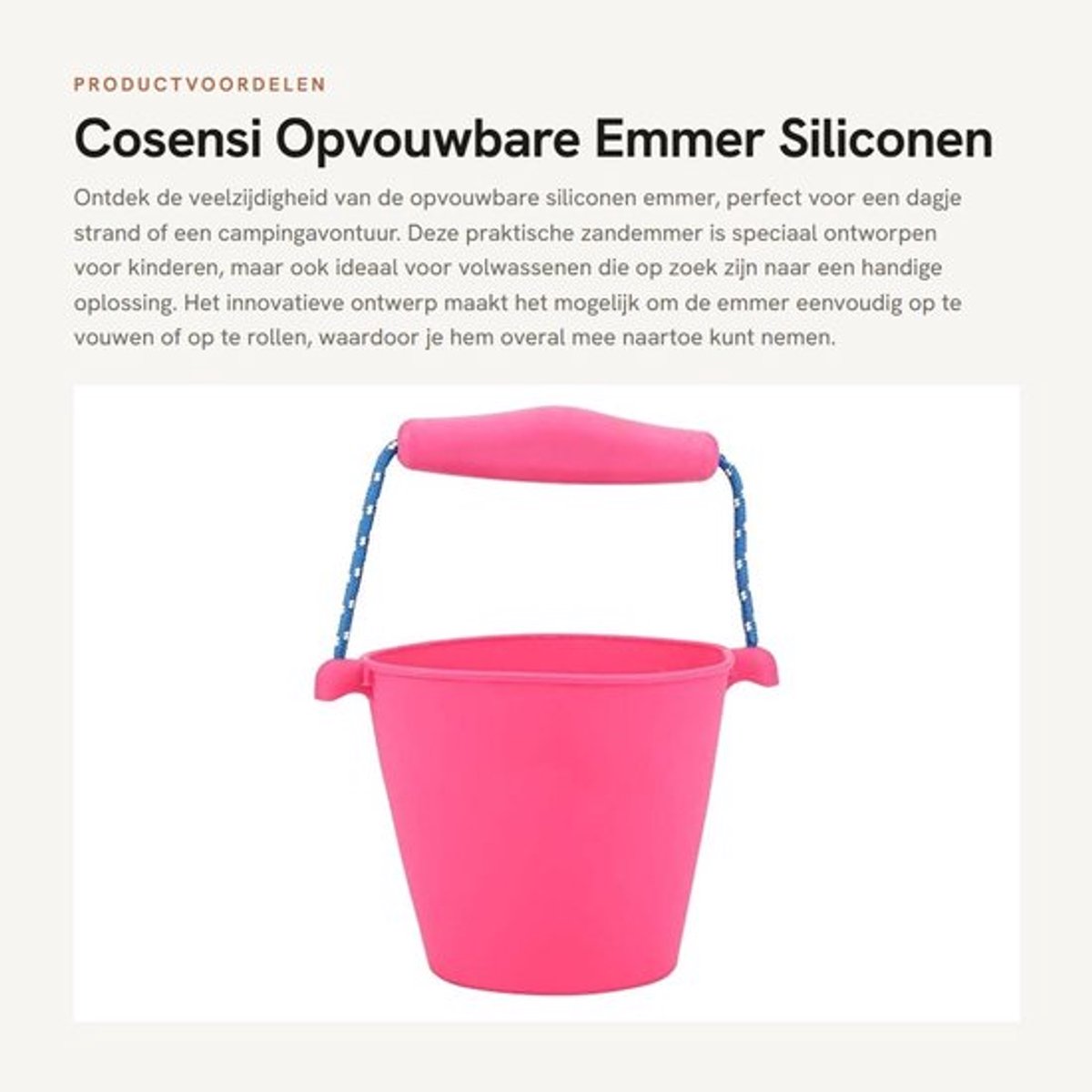 Opvouwbare Emmer 1,5 Liter - Siliconenen Emmer - Zandemmer voor Strandcamping - Lichtgewicht - Opvouwbaar - Makkelijk op te bergen - Siliconen Emmer