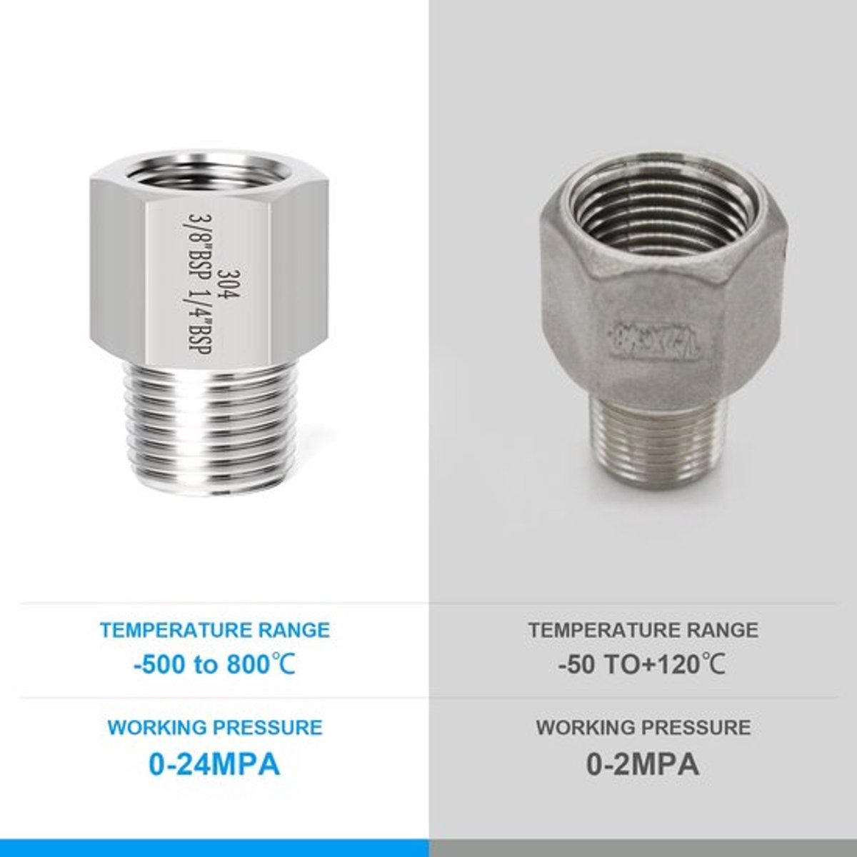 3/8" x 1/4" - Pijp Fitting - Hex Sokkel - Reducer Adapter - Hoogwaardige Verbinding - Ideaal voor Professioneel Gebruik - 6 S...