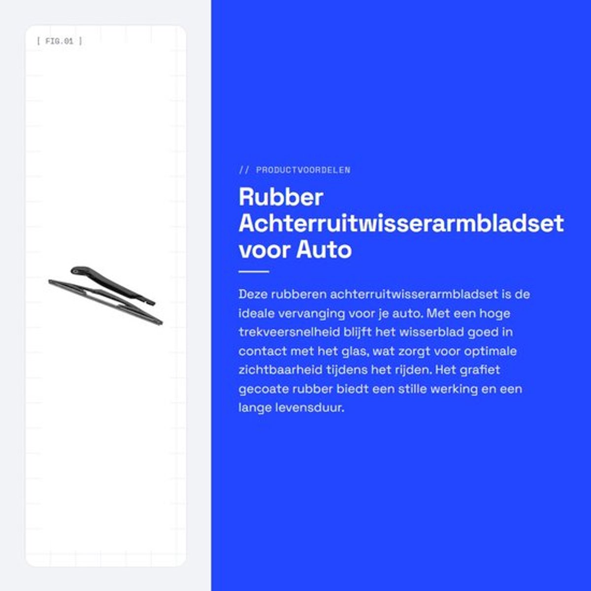 Achterruitwisserarmbladset Perfecte vervanging - Zwart Rubber - Hoge Trekveersnelheid - Grafiet Gecoat - Lange Levensduur - Stille Werking - Ruitenwisser