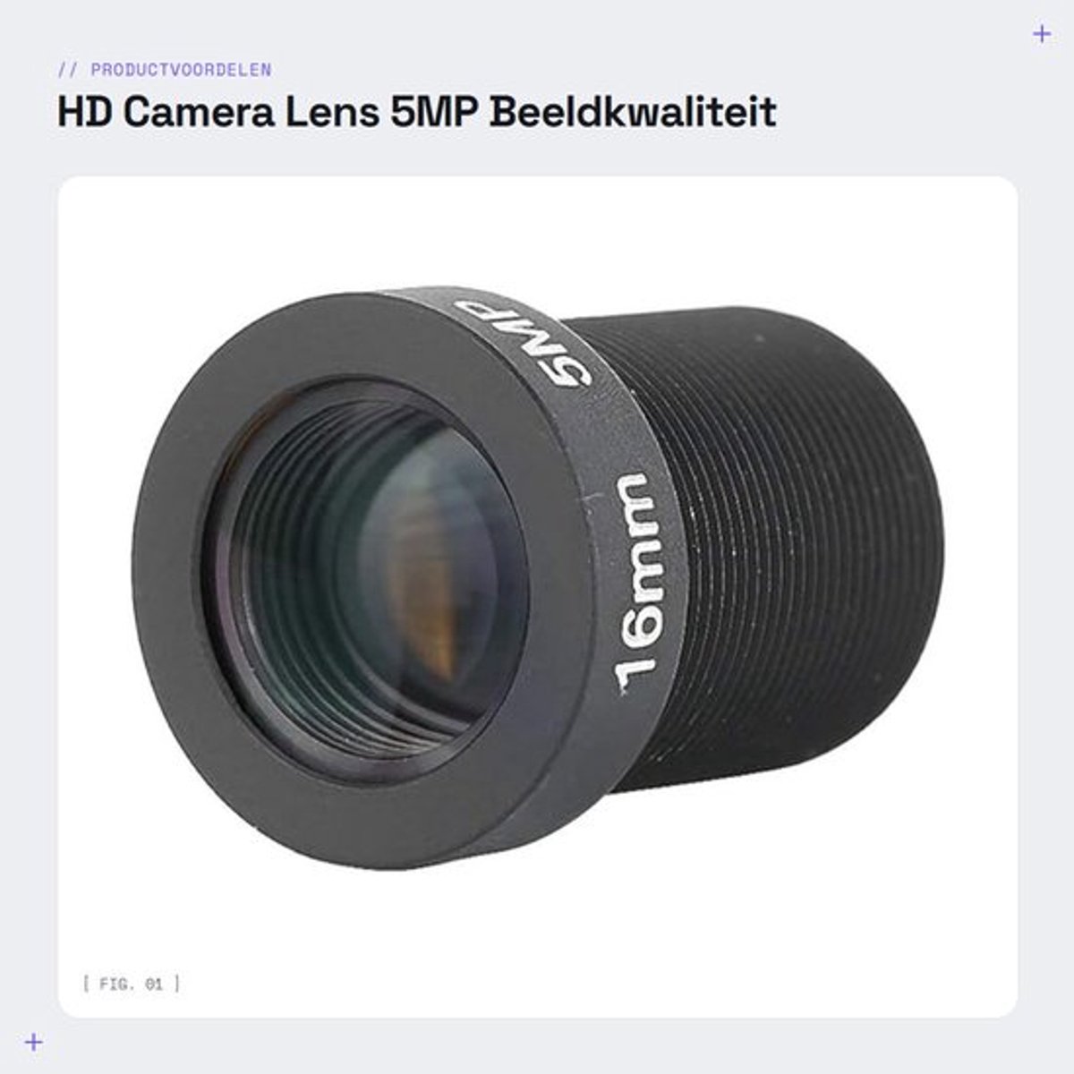 Prime Lens 5MP - Groothoeklens - Snelle scherpstelling - Hoge resolutie - Zwart - Geschikt voor meeste modellen - Camera Lens