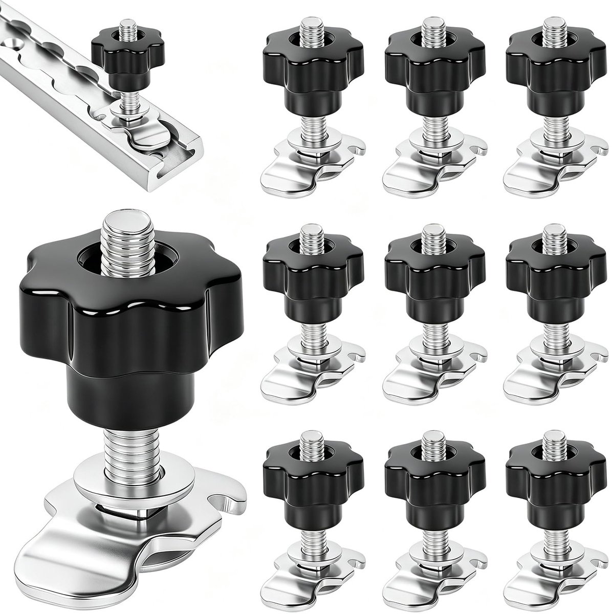 Fitting schroef M8 x 45 mm - verzinkt - set van 10 - voor duurzame bevestiging - ShopVlot