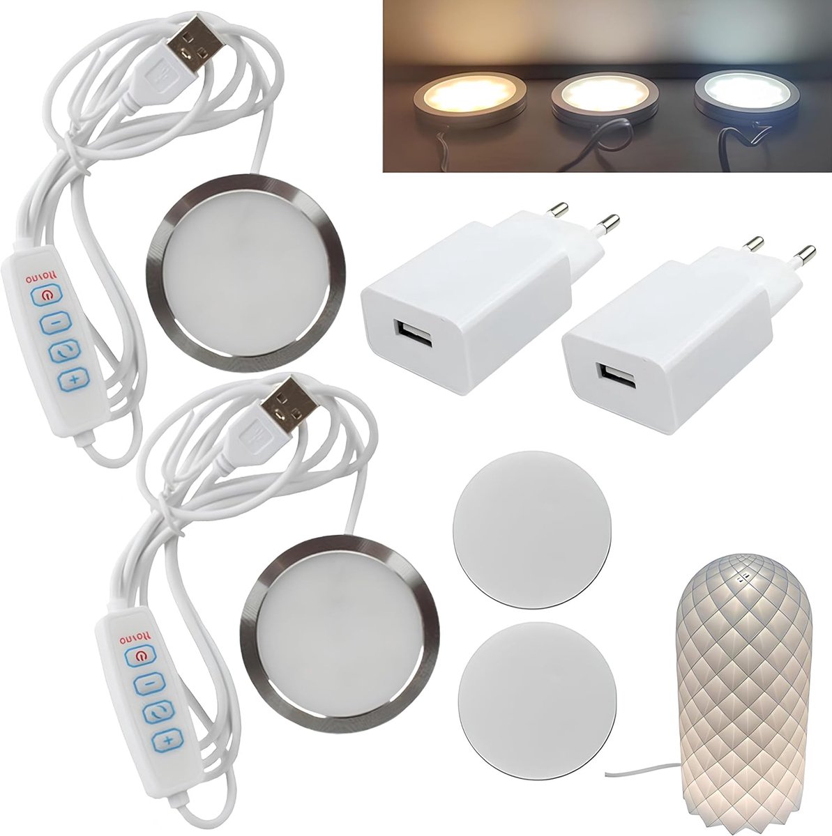 LED lamp set voor 3D printer - 2 stuks - 3 lichtkleuren - energiezuinig en veilig gebruik - ShopVlot