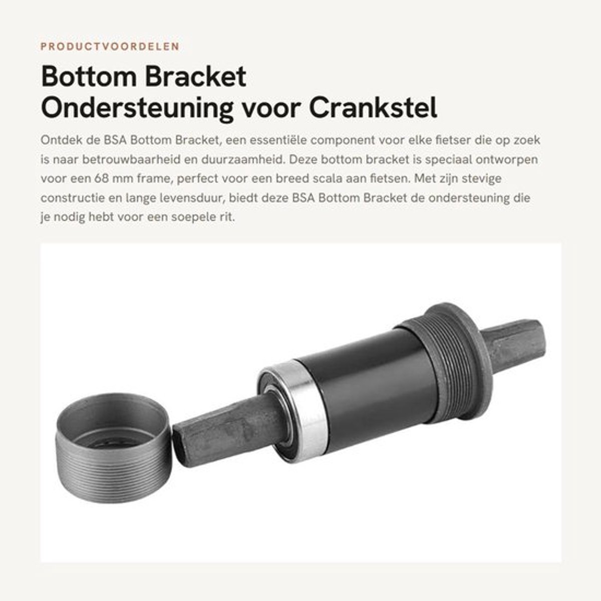 Innenlager BSA - BSA Press Fit - Vierkante Tapered Spindel - Fietsaccessoire - Hoogwaardige Kwaliteit - Duurzaam Ontwerp - Trapas
