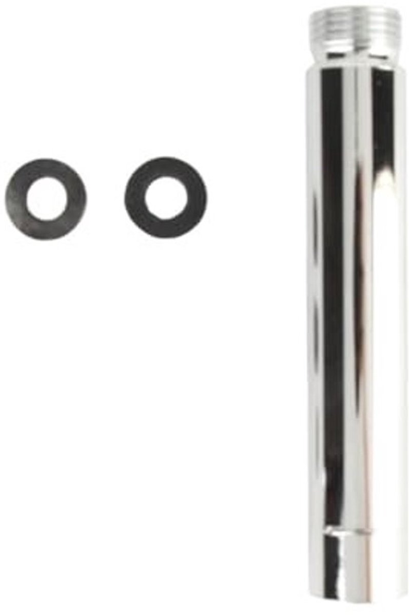 Douchepijp Roestvrij Staal - Douchekopverlengpijp - Chroomverlenger - 4 Inch Verlenging - Hoogglans Zilver - G1/2" Connectoren - Douchearm